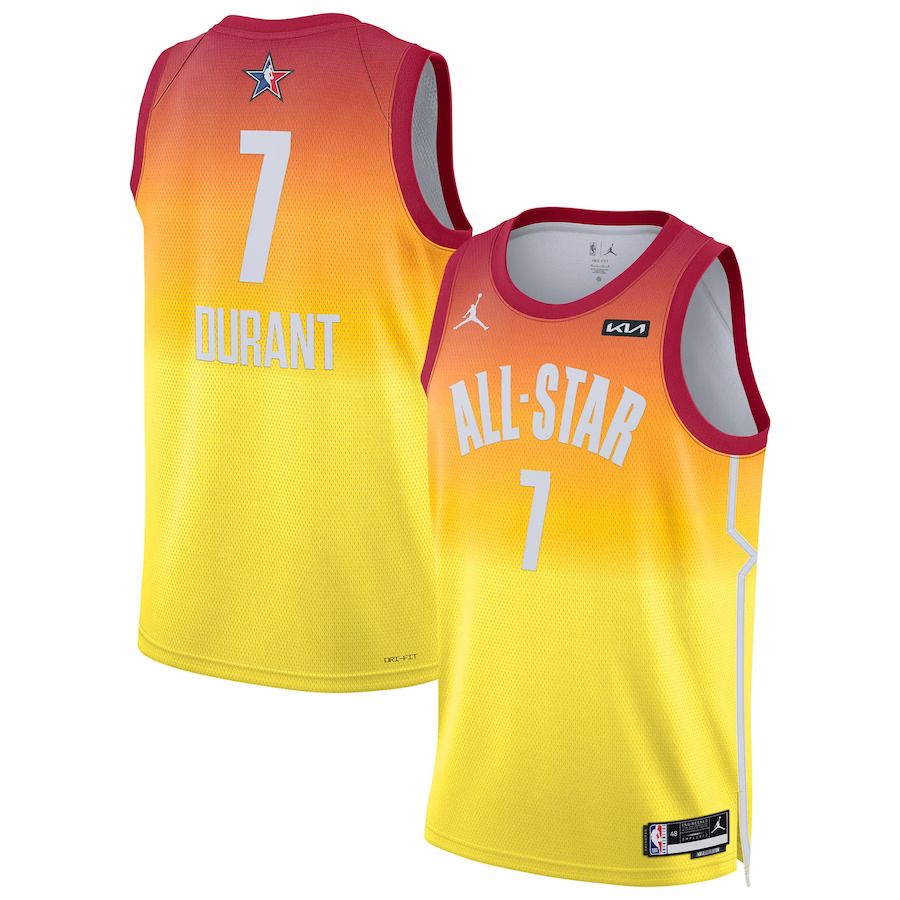 Men Brooklyn Nets #7 Kevin Durant Jordan Brand Orange 2023 NBA All-Star Game Swingman NBA Jersey->brooklyn nets->NBA Jersey